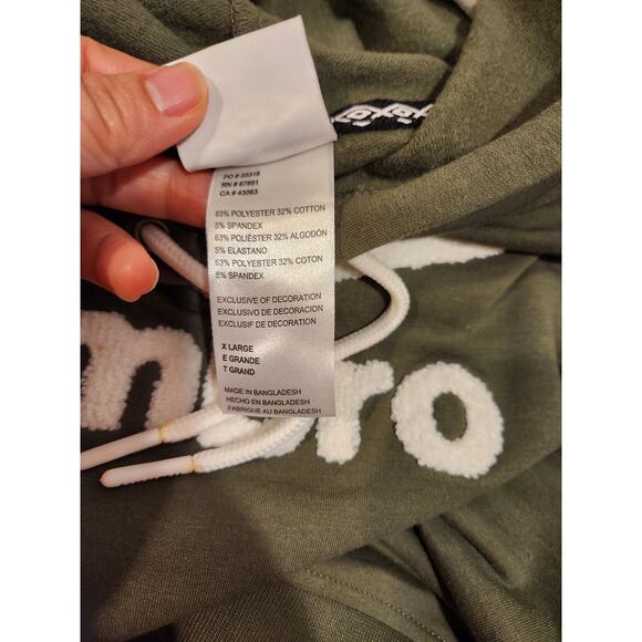 Umbro Olive Green Sleeveless‎ Hoodie, Size XL cropped - Picture 3 of 4